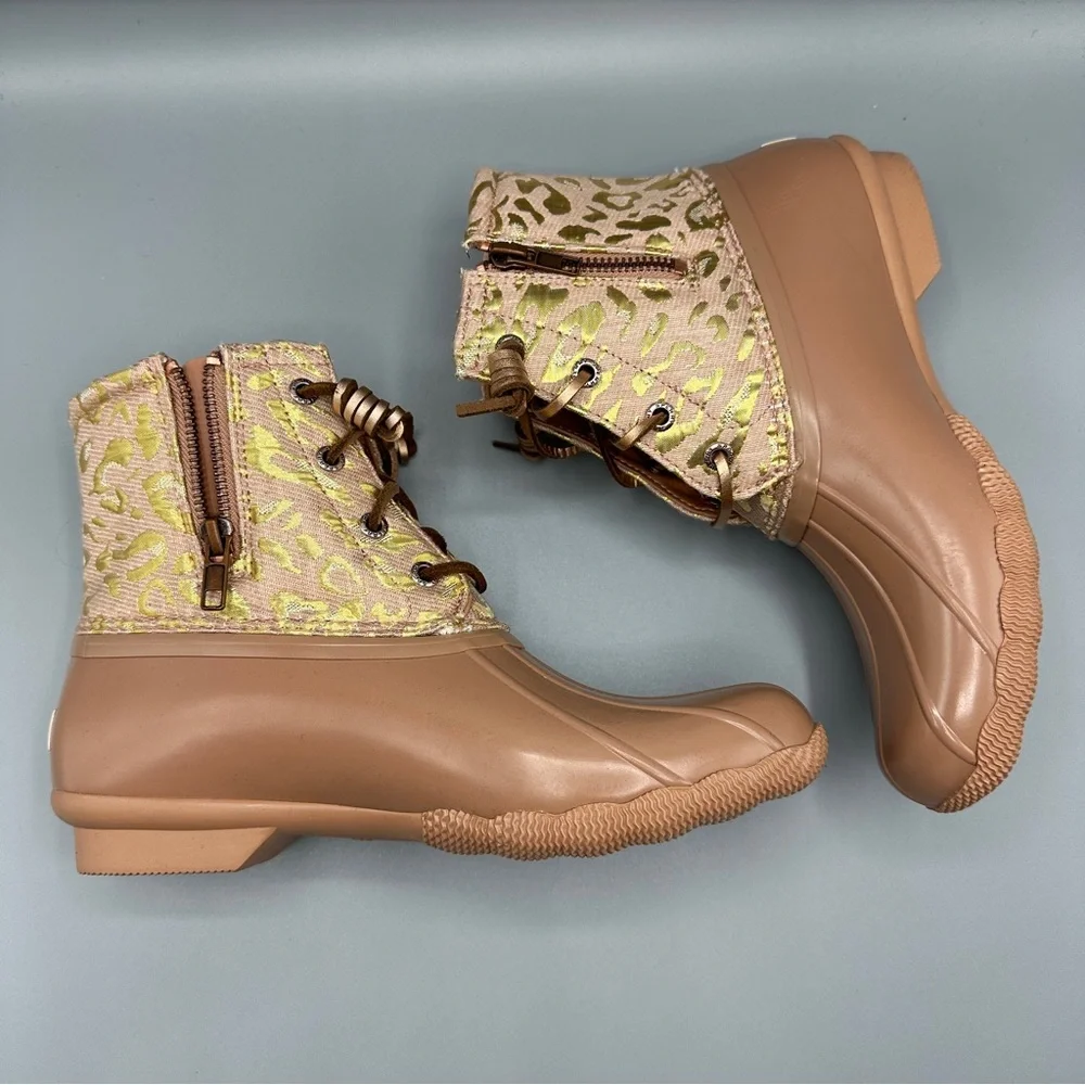 Sperry Womens Size 7.5 Top-Sider Saltwater Leojac Rose Pink Duck Boots Shoes